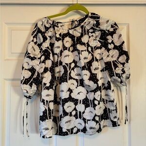 Ted Baker Black and White Floral Blouse
